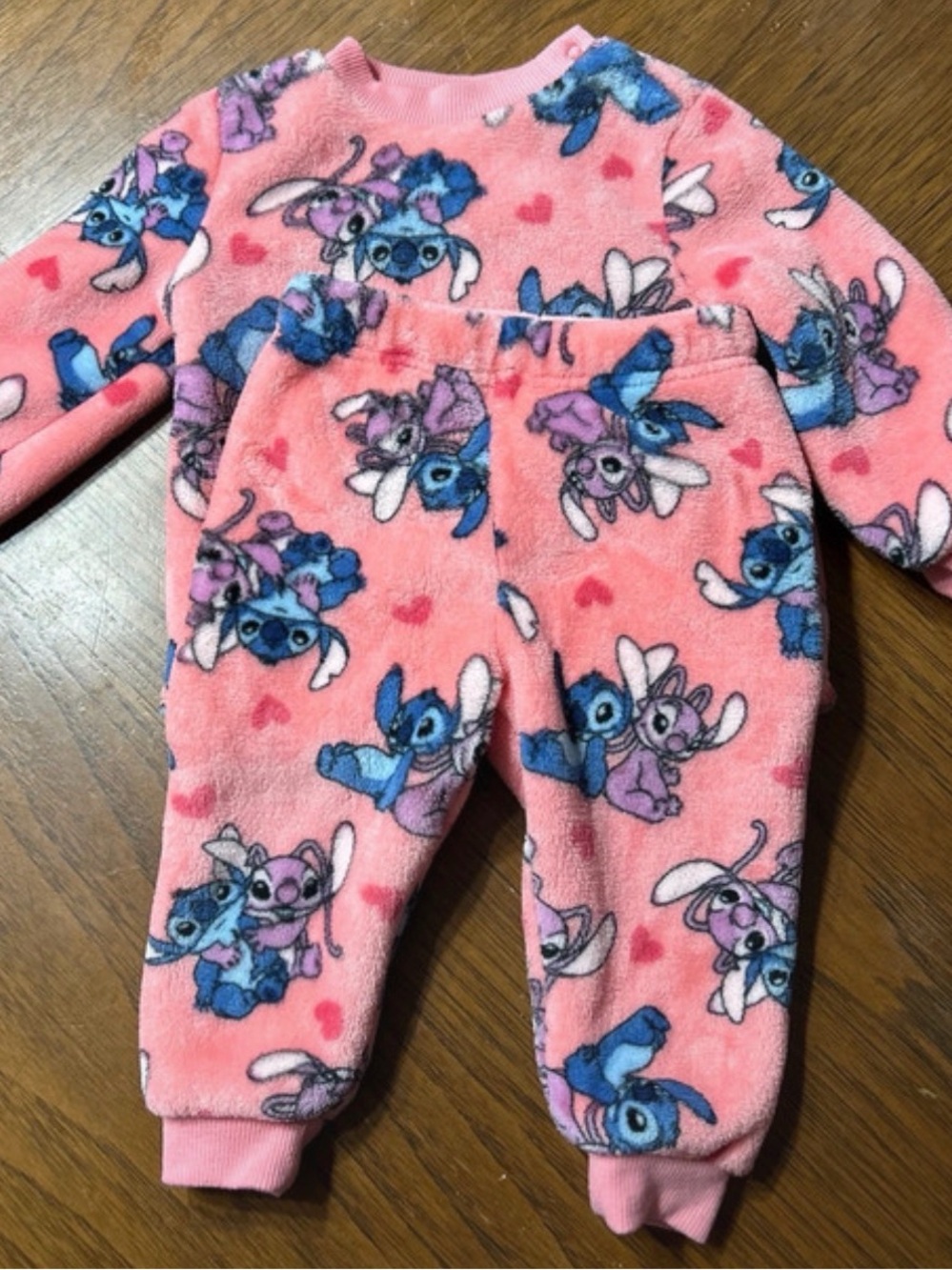 Disney Pink Stitch & Angel Fleece One-Piece Pajama Set